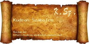 Kudron Szabolcs névjegykártya