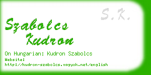 szabolcs kudron business card